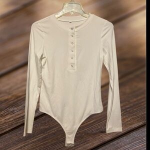 Cream Long Sleeve Bodysuit